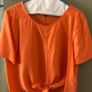 Tibi front tie silk blouse